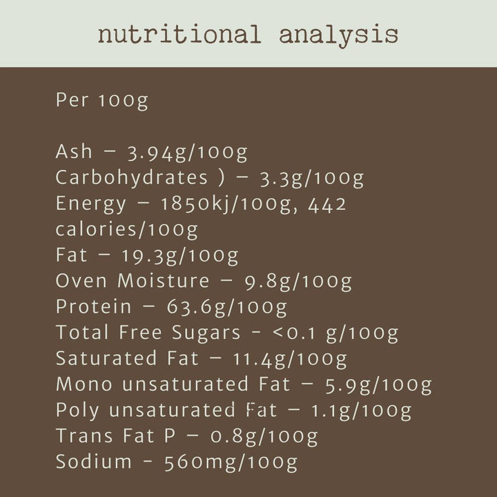 nutritional analysis goat lung bonza dog treats