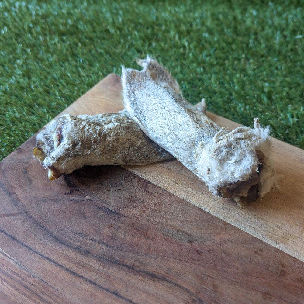 Lamb ears with fur on woolly with scroll Bonza Dog Treats