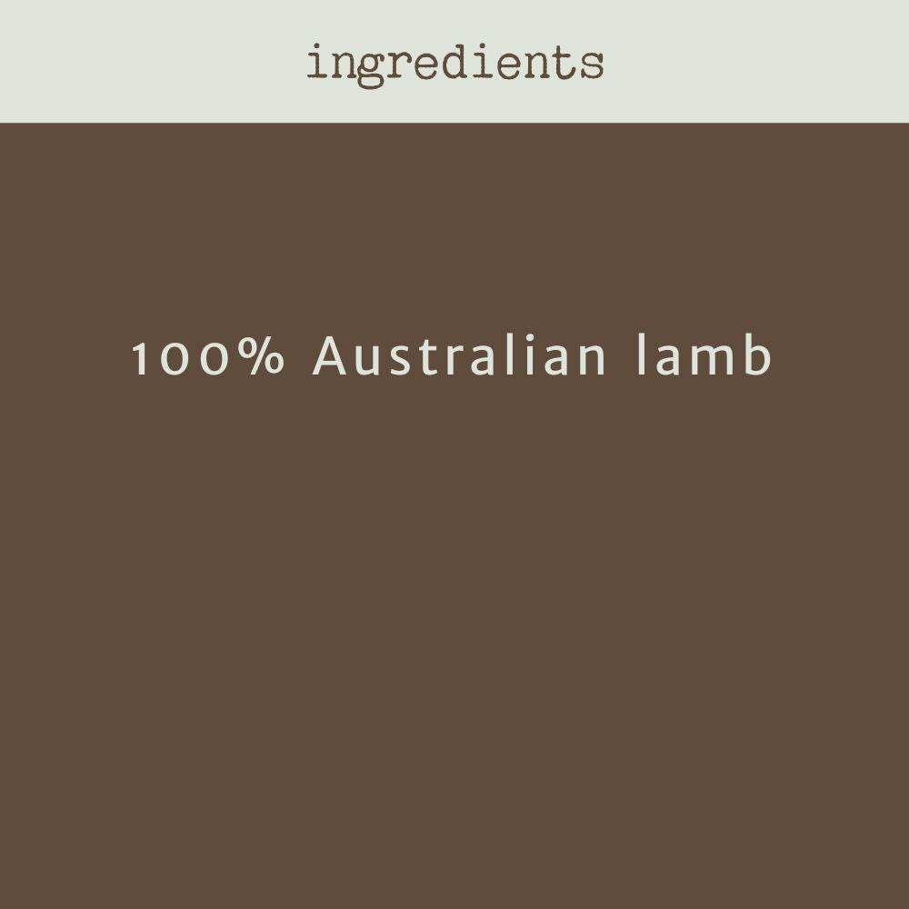 Ingredients of lamb ling crumble dog treat Bonza Dog Treats