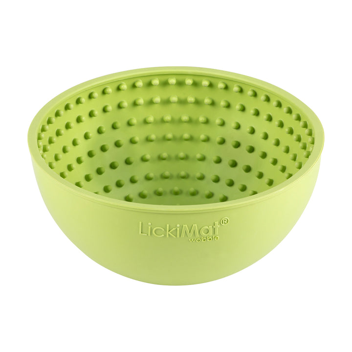 Lickimat Wobble Bowl green side on partially showing inside no packaging