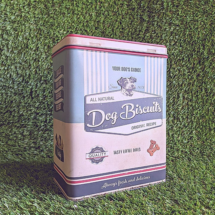 Large retro style dog treat tin