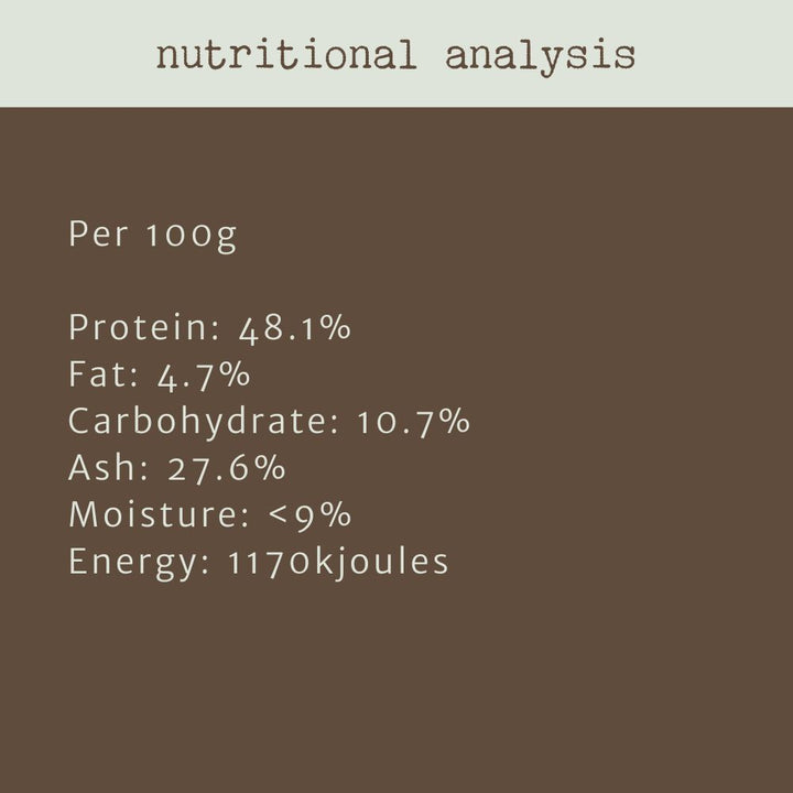 nutritional analysis mantis shrimp bonza dog treats