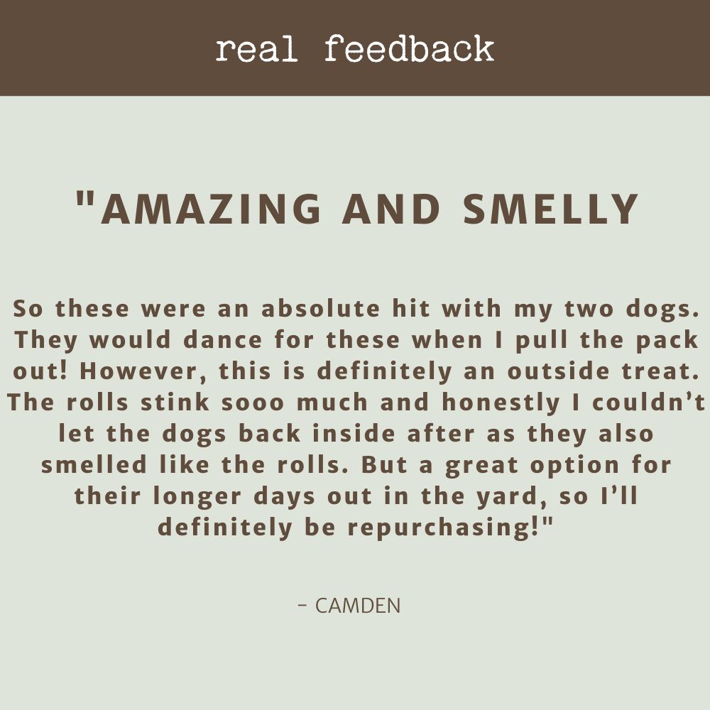 product review testimonial shark skin rolls bonza dog treats